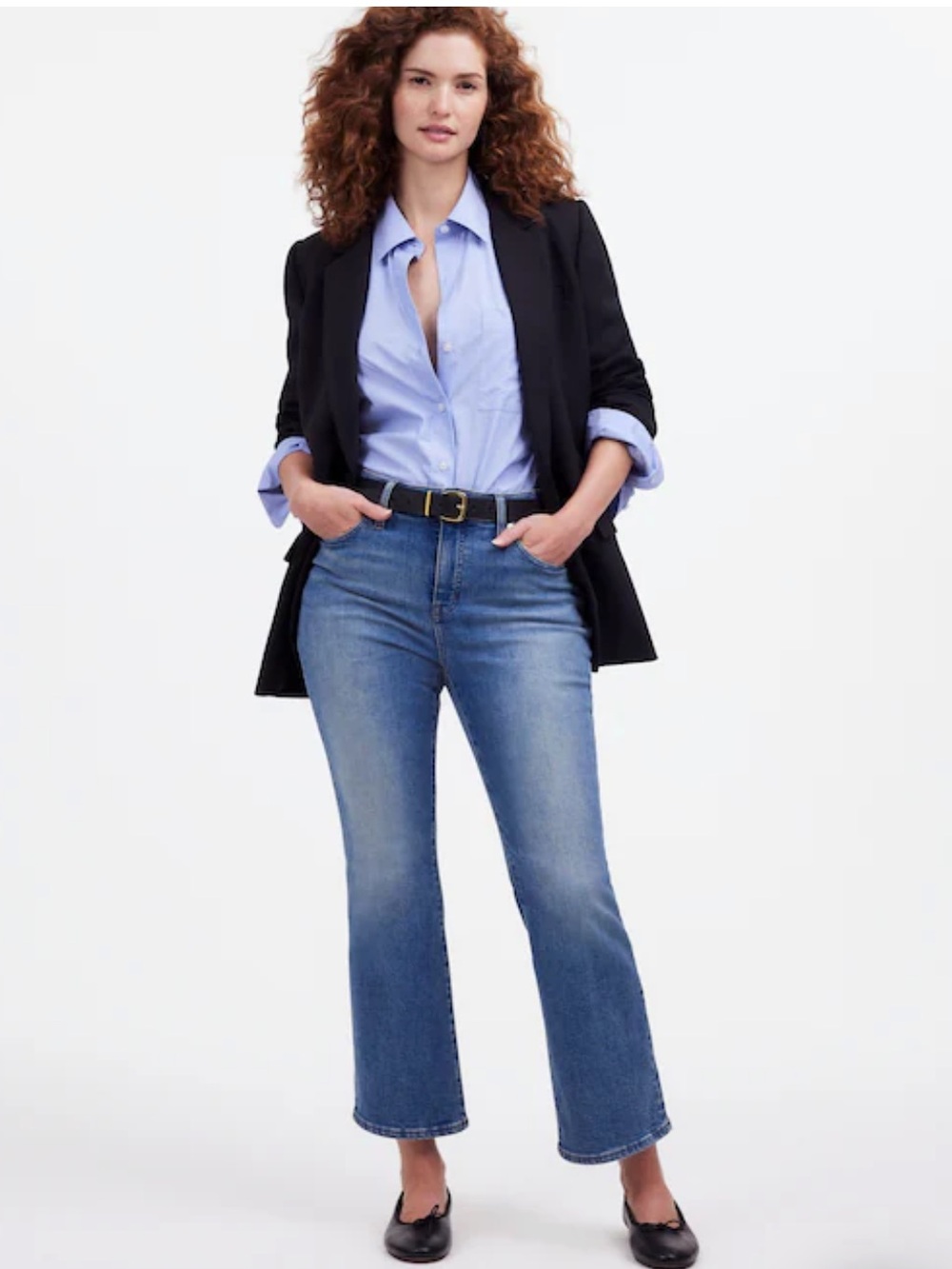 Madewell Curvy Kick Out Crop Jean in Oneida Wash size 28